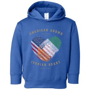 American Grown Ivorian Heart Love Ivory Coast Flag Gift Toddler Hoodie