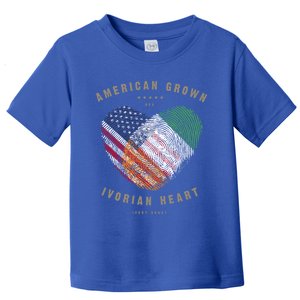 American Grown Ivorian Heart Love Ivory Coast Flag Gift Toddler T-Shirt