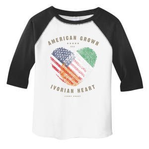 American Grown Ivorian Heart Love Ivory Coast Flag Gift Toddler Fine Jersey T-Shirt