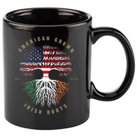 American Grown Irish Roots Ireland Flag TShirt TShirt 11oz C Handle Ceramic Mug