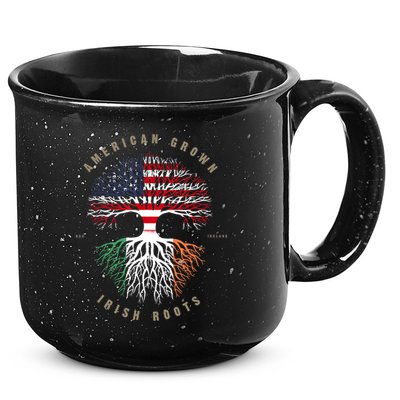 American Grown Irish Roots Ireland Flag TShirt TShirt 15oz Campfire Ceramic Mug