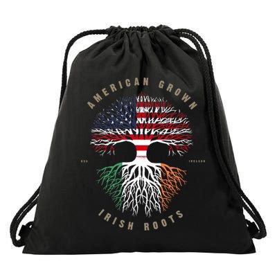 American Grown Irish Roots Ireland Flag TShirt TShirt Drawstring Bag