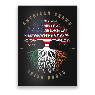 American Grown Irish Roots Ireland Flag TShirt TShirt Poster