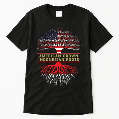 American Grown Indonesian Roots America Indonesia Tree Flag Tall T-Shirt