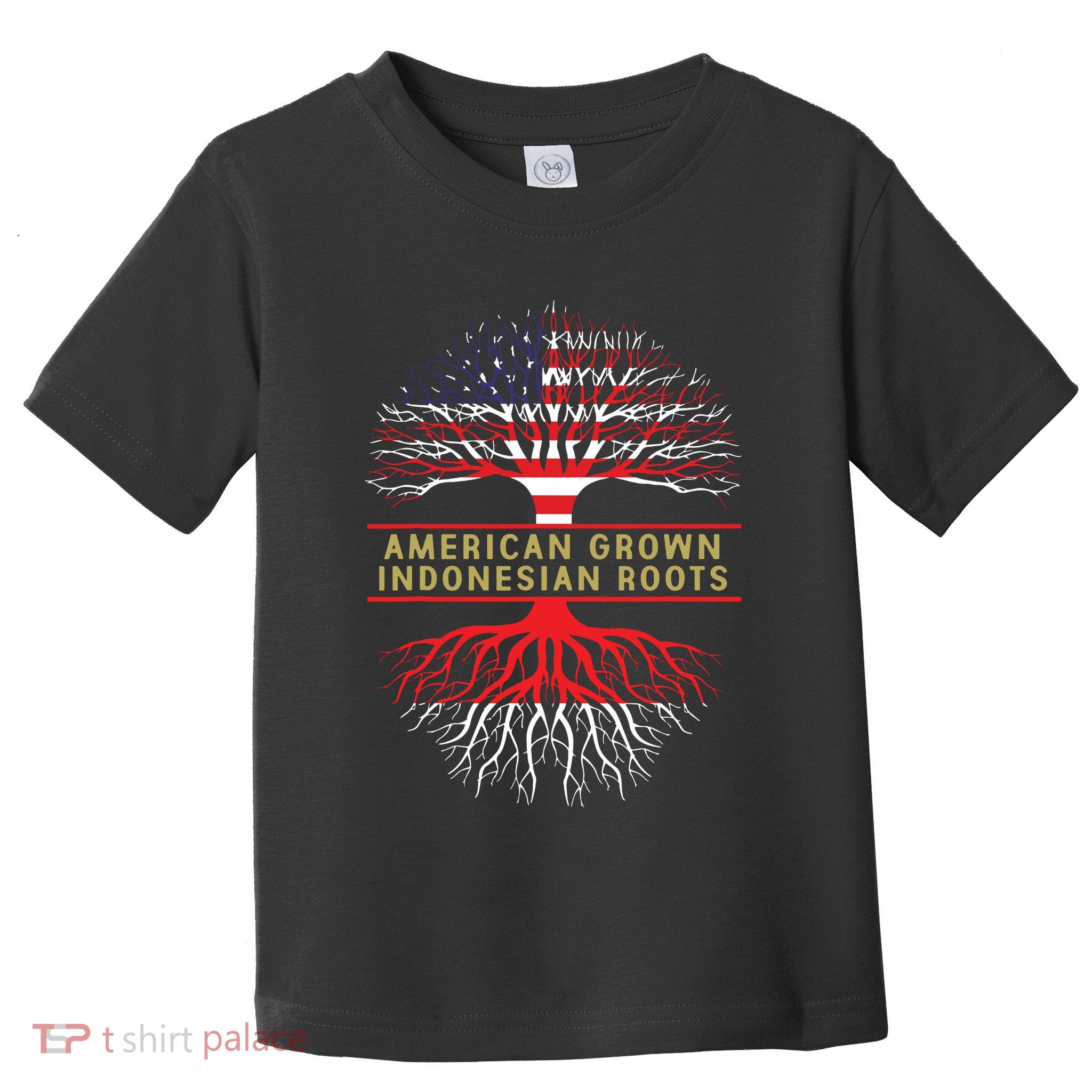 American Grown Indonesian Roots America Indonesia Tree Flag Toddler T-Shirt