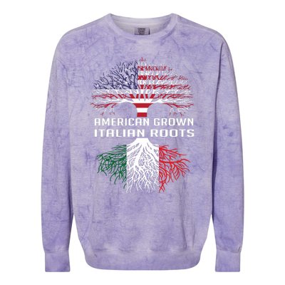 American Grown Italian Roots Italy Flag Proud Colorblast Crewneck Sweatshirt