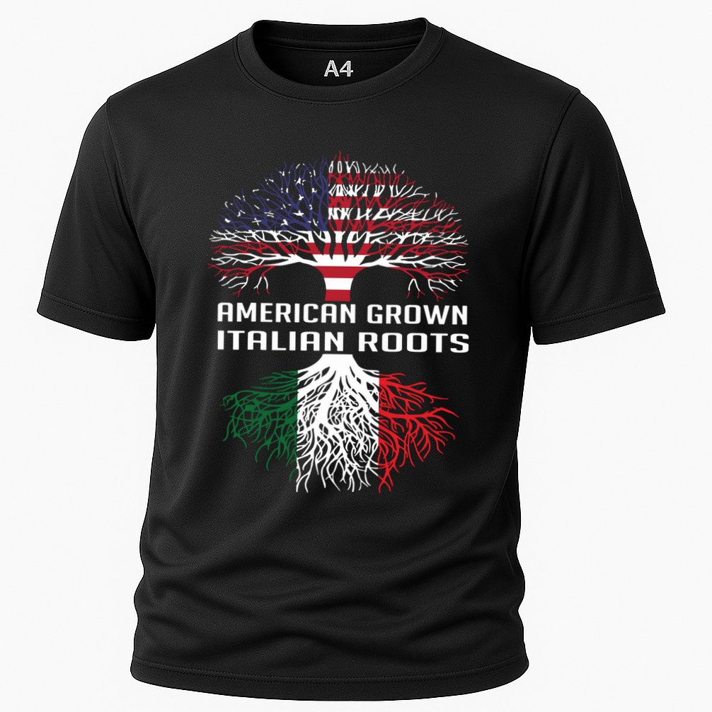 American Grown Italian Roots Italy Flag Proud Cooling Performance Crew T-Shirt