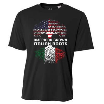 American Grown Italian Roots Italy Flag Proud Cooling Performance Crew T-Shirt