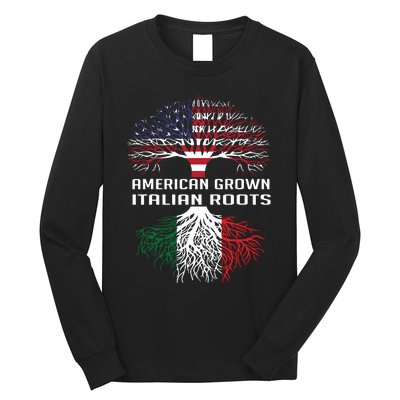 American Grown Italian Roots Italy Flag Proud Long Sleeve Shirt