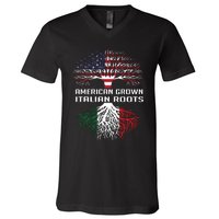 American Grown Italian Roots Italy Flag Proud V-Neck T-Shirt