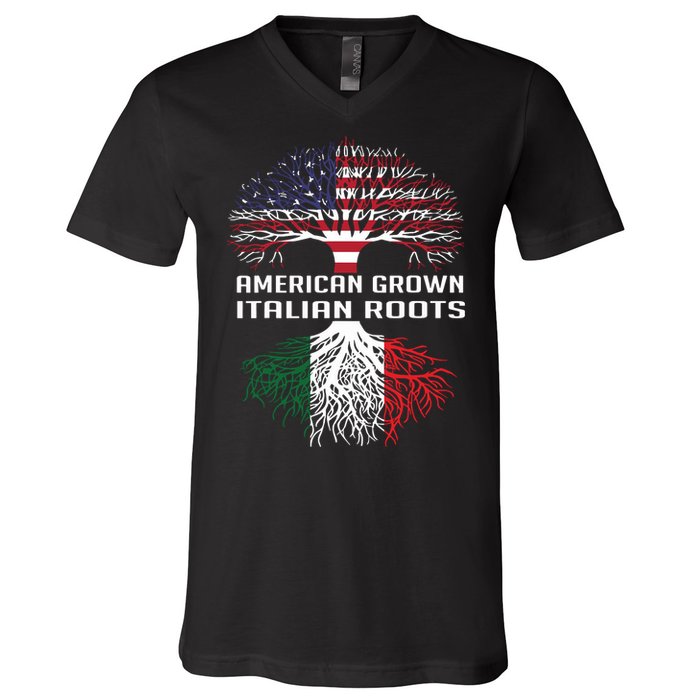 American Grown Italian Roots Italy Flag Proud V-Neck T-Shirt