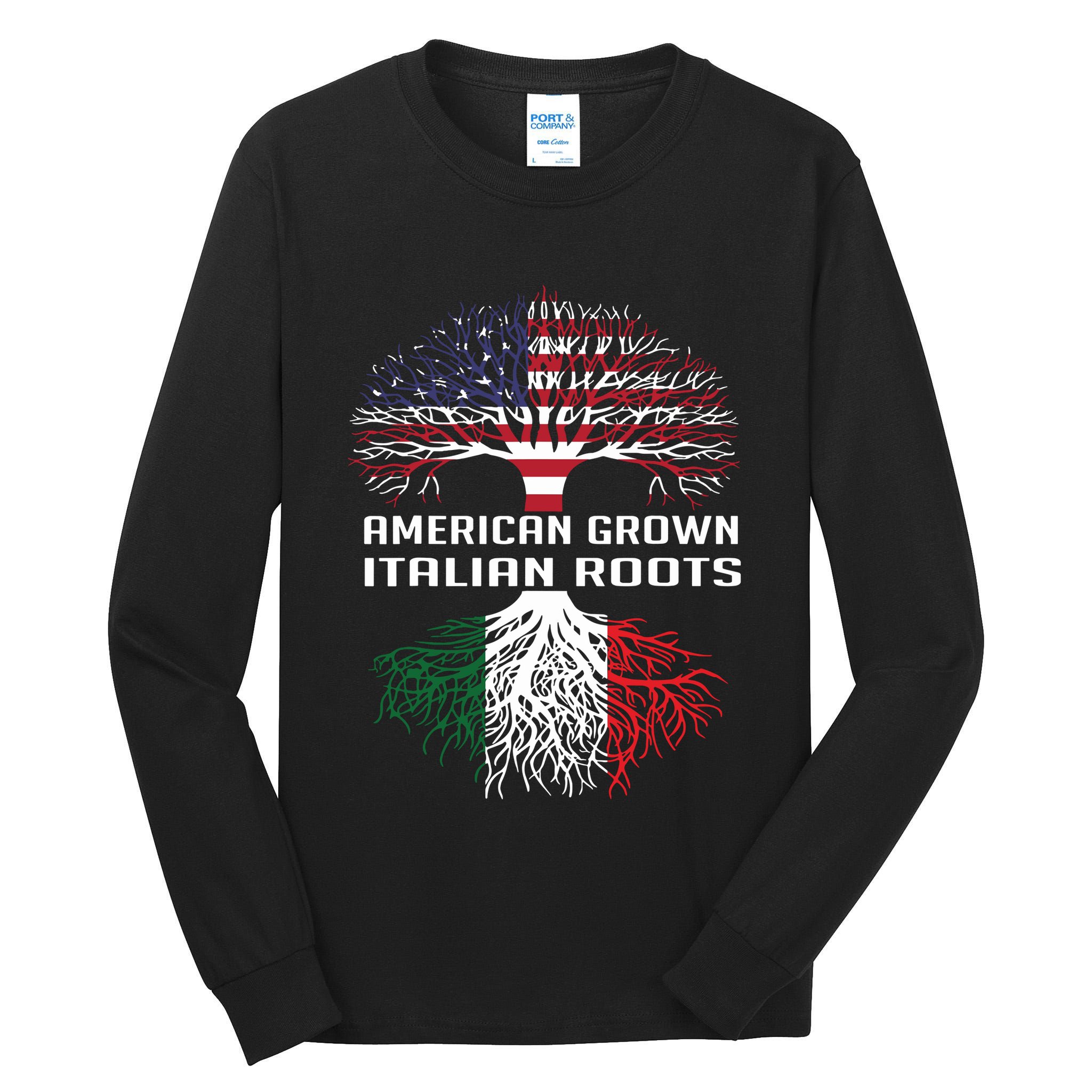 American Grown Italian Roots Italy Flag Proud Tall Long Sleeve T-Shirt