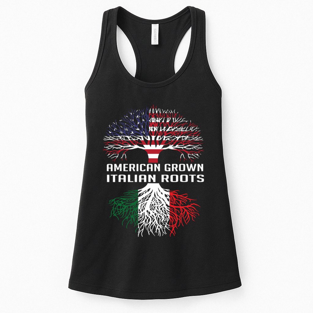 American Grown Italian Roots Italy Flag Proud Womens Tank Top