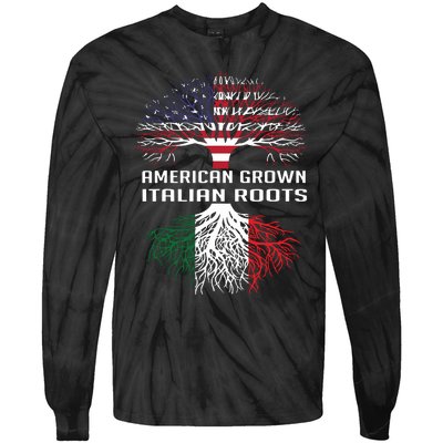 American Grown Italian Roots Italy Flag Proud Tie-Dye Long Sleeve Shirt