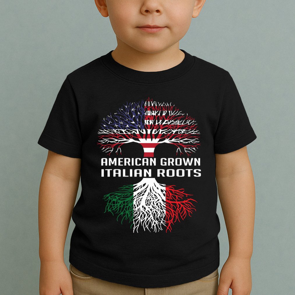 American Grown Italian Roots Italy Flag Proud Toddler T-Shirt