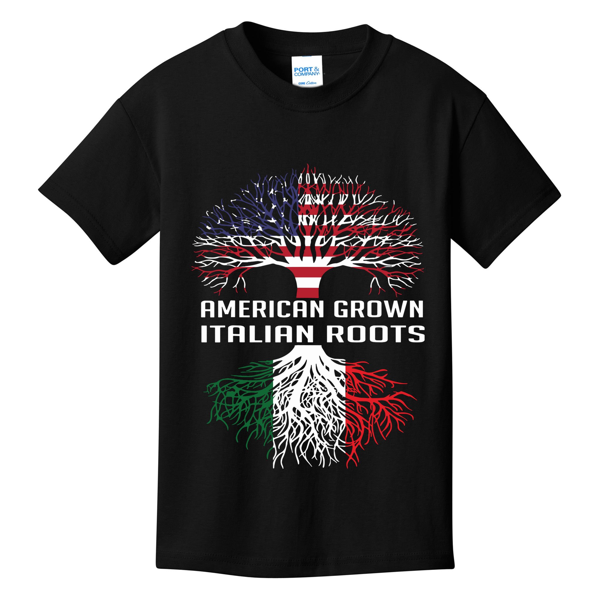 American Grown Italian Roots Italy Flag Proud Kids T-Shirt