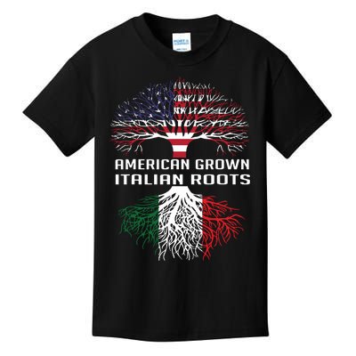 American Grown Italian Roots Italy Flag Proud Kids T-Shirt