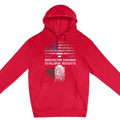 American Grown Italian Roots Italy Flag Proud Premium Pullover Hoodie