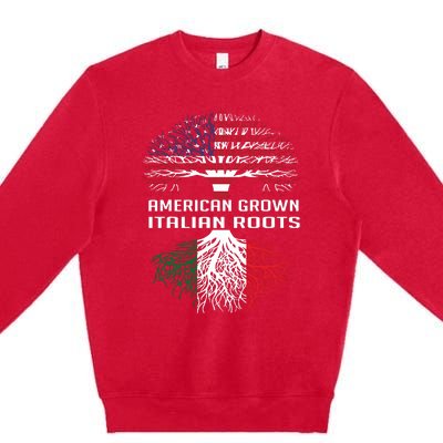 American Grown Italian Roots Italy Flag Proud Premium Crewneck Sweatshirt