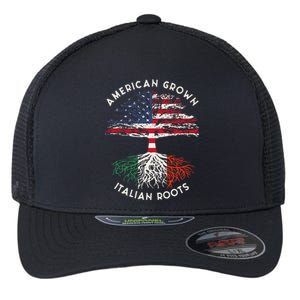 American Grown Italian Roots Family Tree Italy Flag Italian Flexfit Unipanel Trucker Cap