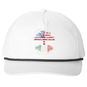 American Grown Italian Roots Family Tree Italy Flag Italian Snapback Five-Panel Rope Hat