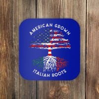 American Grown Italian Roots Family Tree Italy Flag Italian Coaster