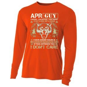 April Guy I Served I Sacrificed I Don't Regret Wolf Funny Gift Cooling Performance Long Sleeve Crew