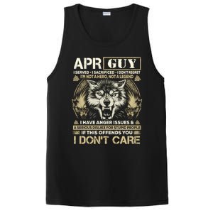 April Guy I Served I Sacrificed I Don't Regret Wolf Funny Gift PosiCharge Competitor Tank