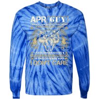 April Guy I Served I Sacrificed I Don't Regret Wolf Funny Gift Tie-Dye Long Sleeve Shirt