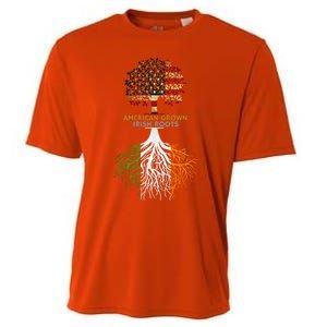 American Grown Irish Roots Ireland And Usa Flags Gift Cooling Performance Crew T-Shirt