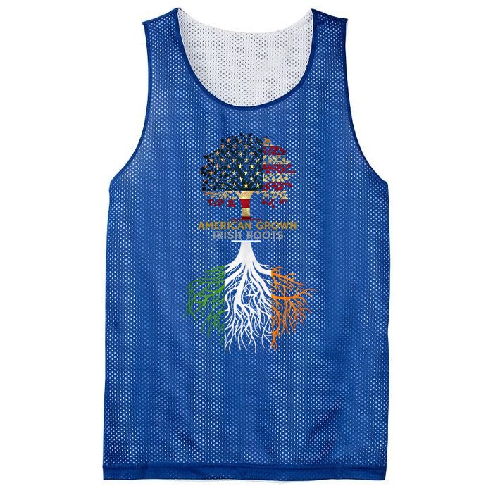 American Grown Irish Roots Ireland And Usa Flags Gift Mesh Reversible Basketball Jersey Tank