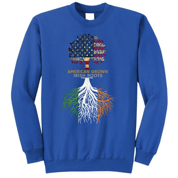 American Grown Irish Roots Ireland And Usa Flags Gift Tall Sweatshirt