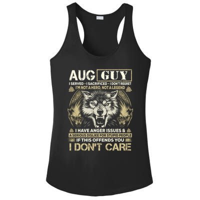 August Guy I Served I Sacrificed I Don't Regret Gift Ladies PosiCharge Competitor Racerback Tank