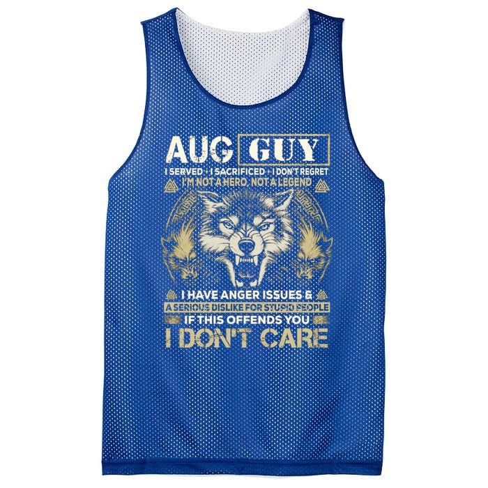 August Guy I Served I Sacrificed I Don't Regret Gift Mesh Reversible Basketball Jersey Tank