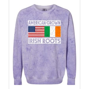 American Grown Irish Roots St Patricks Day Irish American Gift Colorblast Crewneck Sweatshirt