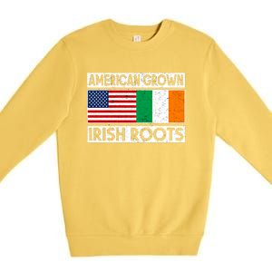 American Grown Irish Roots St Patricks Day Irish American Gift Premium Crewneck Sweatshirt