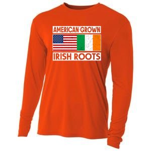 American Grown Irish Roots St Patricks Day Irish American Gift Cooling Performance Long Sleeve Crew