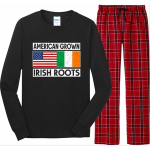 American Grown Irish Roots St Patricks Day Irish American Gift Long Sleeve Pajama Set