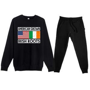 American Grown Irish Roots St Patricks Day Irish American Gift Premium Crewneck Sweatsuit Set