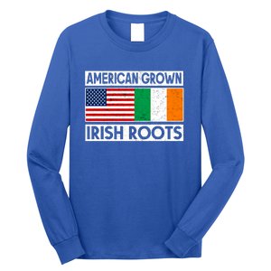 American Grown Irish Roots St Patricks Day Irish American Gift Long Sleeve Shirt