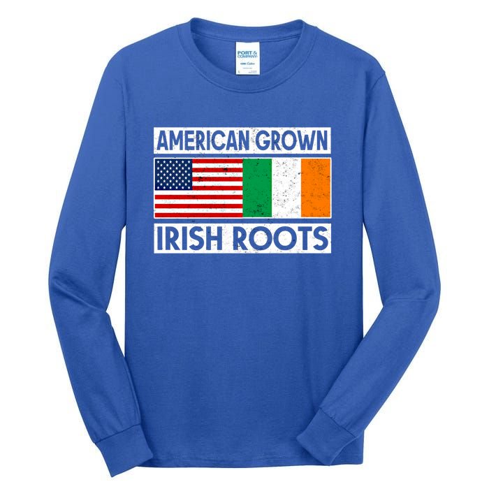 American Grown Irish Roots St Patricks Day Irish American Gift Tall Long Sleeve T-Shirt