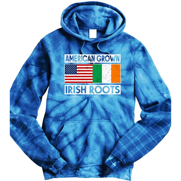 American Grown Irish Roots St Patricks Day Irish American Gift Tie Dye Hoodie