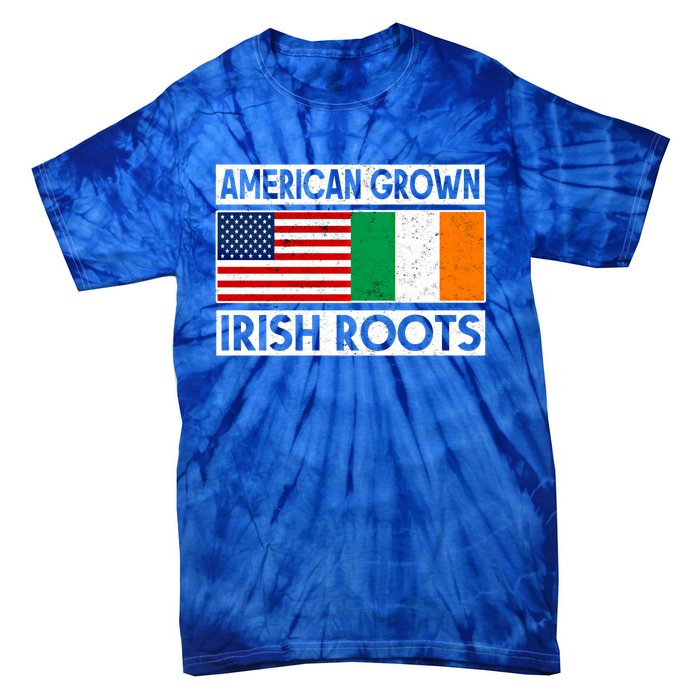 American Grown Irish Roots St Patricks Day Irish American Gift Tie-Dye T-Shirt