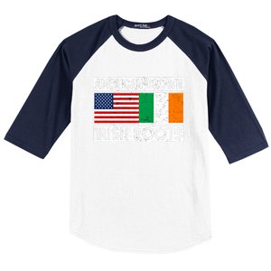 American Grown Irish Roots St Patricks Day Irish American Gift Baseball Sleeve Shirt