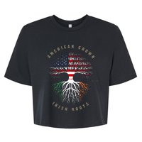 American Grown Irish Roots Ireland Flag Bella+Canvas Jersey Crop Tee