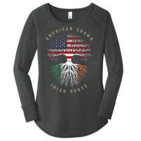 American Grown Irish Roots Ireland Flag Women's Perfect Tri Tunic Long Sleeve Shirt