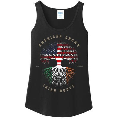 American Grown Irish Roots Ireland Flag Ladies Essential Tank