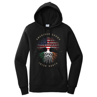 American Grown Irish Roots Ireland Flag Women's Pullover Hoodie