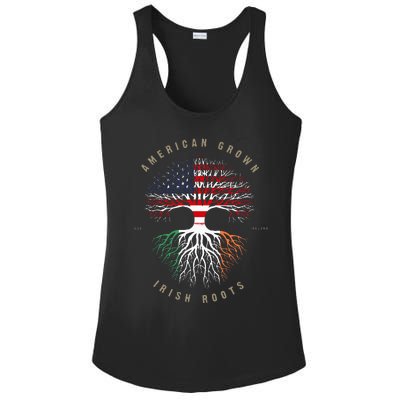 American Grown Irish Roots Ireland Flag Ladies PosiCharge Competitor Racerback Tank