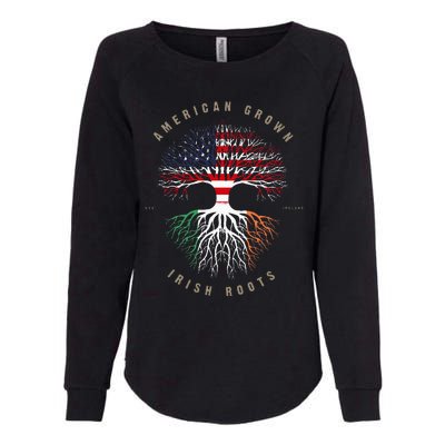 American Grown Irish Roots Ireland Flag Womens California Wash Sweatshirt